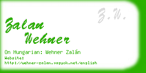 zalan wehner business card